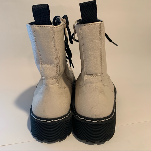 Sincerely Jules Boots Women’s Harley Platform Combat Cream Leather Size 8.5 - Picture 5 of 13